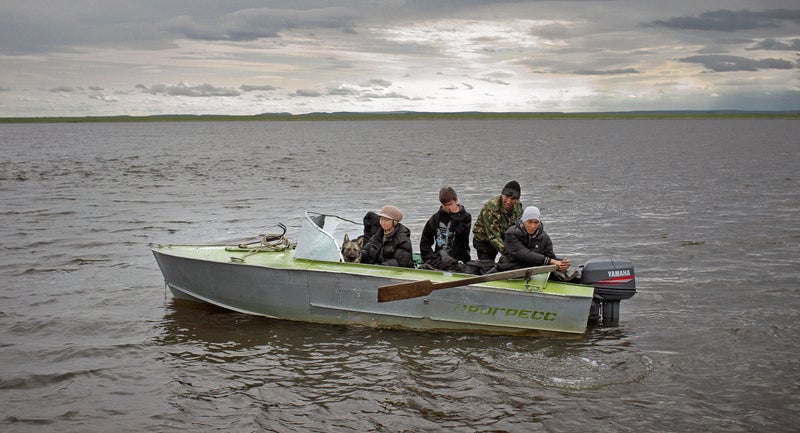 Cruising the Lena Delta. It's a protected scientific nature reserve, with permafrost extending 2,000 feet belowground.