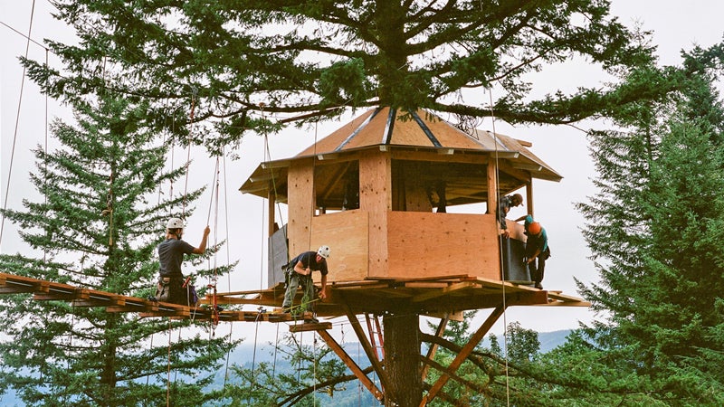 Foster Huntington #vanlife home is where you park it treehouse skatepark columbia river gorge shelter gear shed outside outside online outside magazine