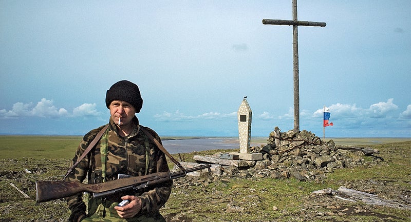 Andrey Kryukov at the Jeannette memorial.