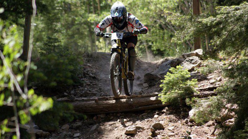 Michelle Pederson flies down Pajarito Mountain.
