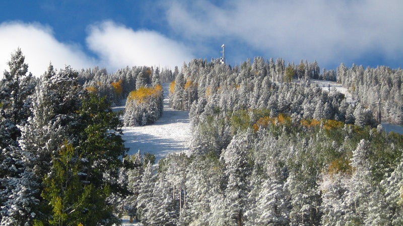 Pajarito mountain on the morning of Pajarito Trail Fest.
