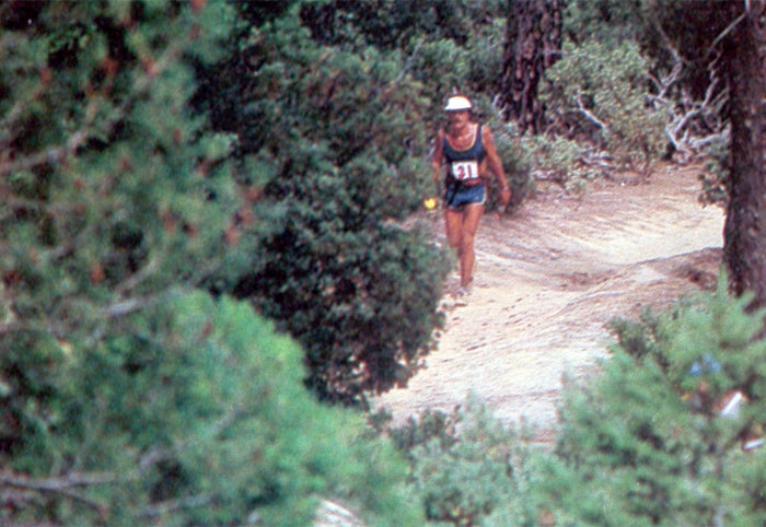 David Ellingson, the "Running Reverend," near the Michigan Bluff checkpoint.