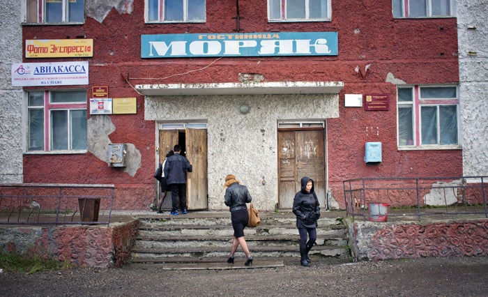 Tiksi hotel. Though harsh weather and remoteness has left Tiksi mostly abandoned, it had some golden years during the Cold War.