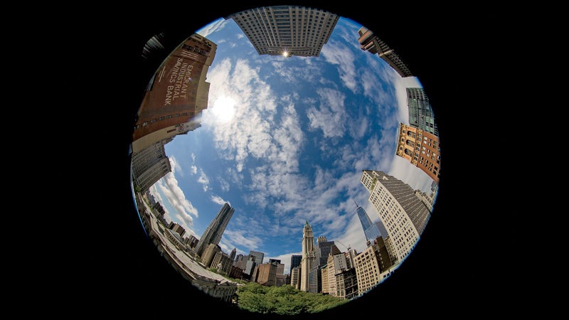American architecture broad building circle curve diploma distortion economic issues economics extreme finance fisheye lens geometric shape influence lens Manhattan Mid-Atlantic New York City New York State North America North American power prosperity shape sky social issues status USA wall wealth wide wide angle