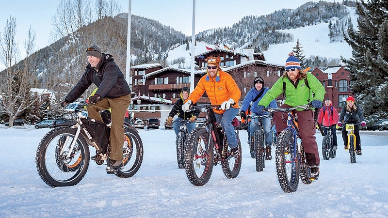 Aspen Colorado Winter bike celebration cycling fat tire festival fun goofy winterskol