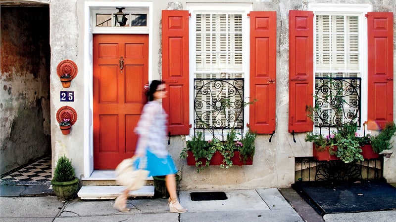 charleston south carolina sc america american travel south facade shutters windows red door street outside best towns ever