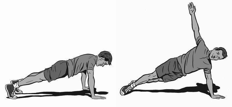 Plank-roll push-up.