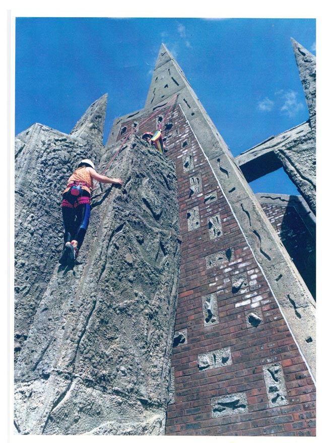 An early man-made climbing wall