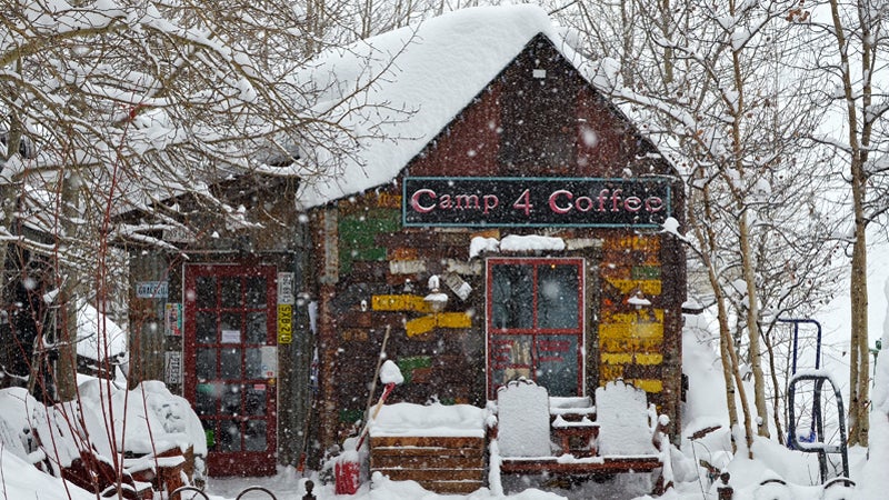 camp 4 coffee outside outside magazine outside online ski bums snow report january issue Elk Mountain Lodge Winter snow channel colorado