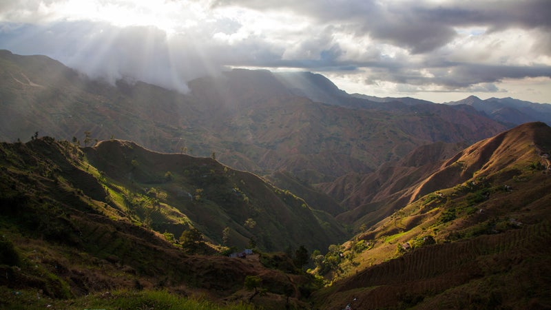 Haiti Mountains Mountain Spirituality Mountain Peak Nature Sunset On Top Of Light High Dawn Sunbeam Loneliness Remote Solitude Day