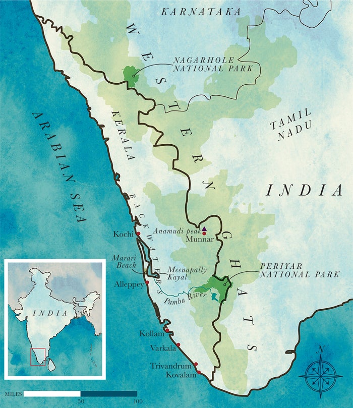 india kerala map