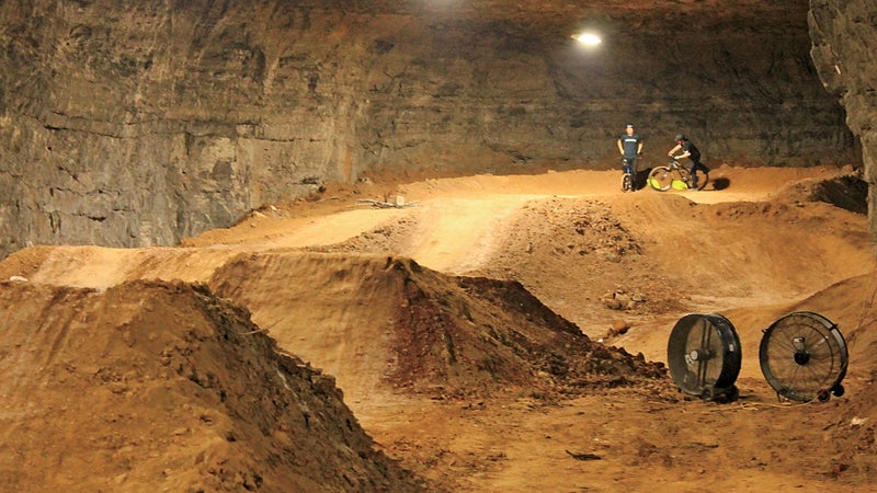 mega cavern louisville kentucky mountain biking urban biking indoor bike park