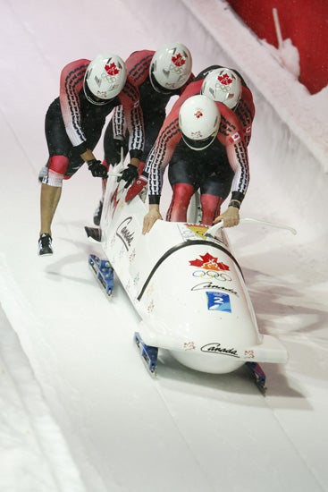 Canada’s bobsled team during the 2006 Olympics