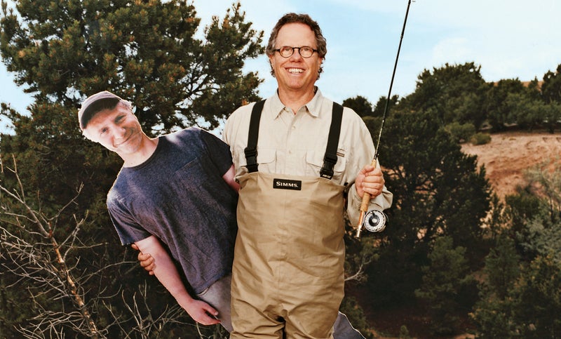 Fly Fishing For Trout In Patagonia T-Shirt by Mark Lance - Fine