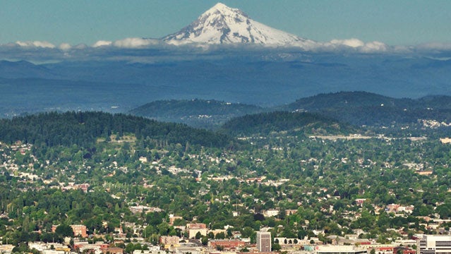 mount hood oregon moutains urban city trail system single track