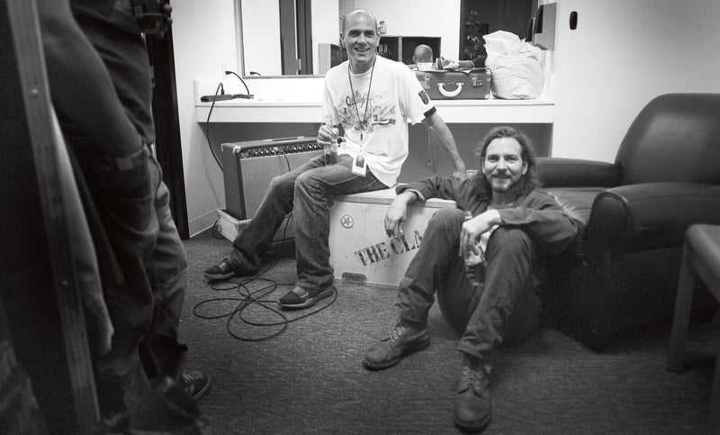 Slater and Vedder backstage at at Pearl Jam concert in San Diego. Click to enlarge.