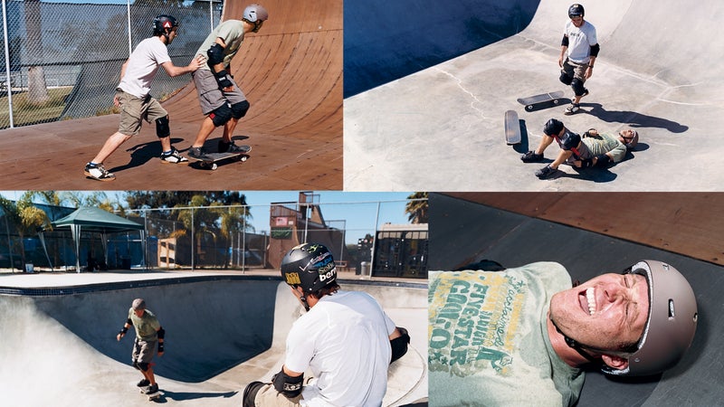 Skateboarding in four steps: 1. Terror 2. Embarrassment 3. Terror 4. Embarrassment.