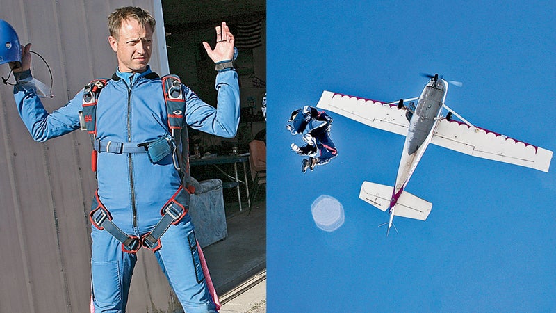 Skydiving in four steps: 1. Embarrassment 2. Terror 3. Elation 4. Relief.