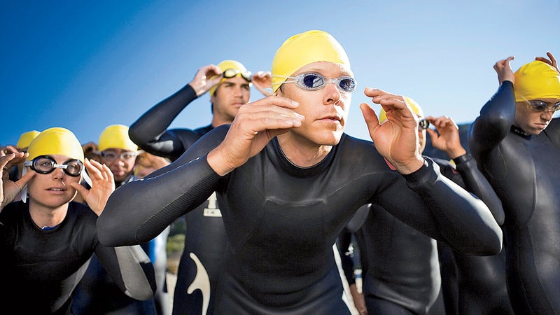 The first rule of triathlon: You will get kicked in the head in the swim.