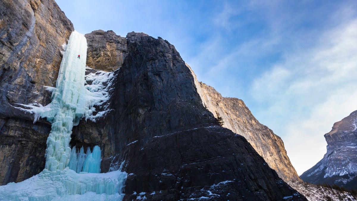 Ice Climbing the Rainbow Serpent