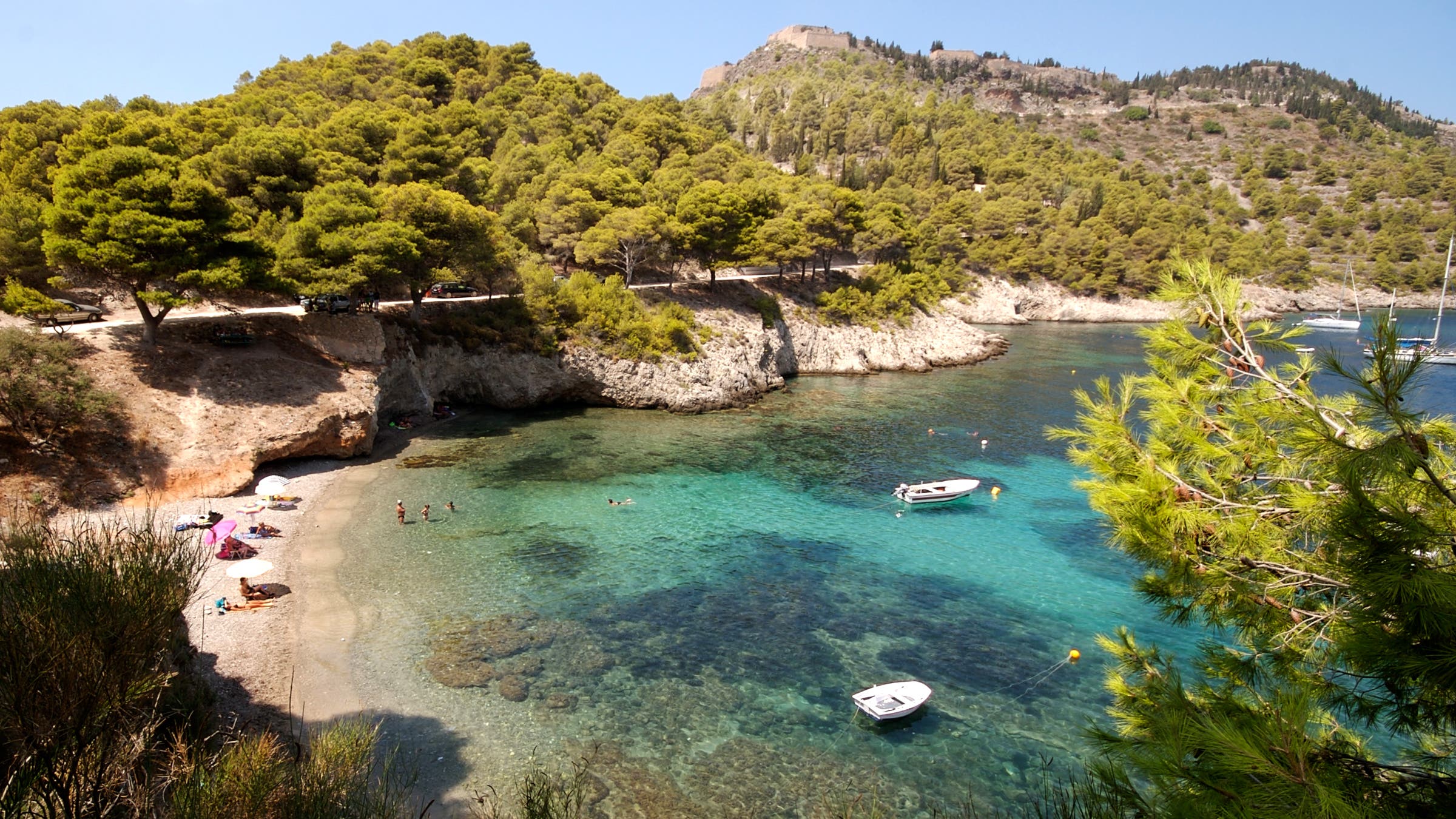 turquoise water at a beach on the greek island of kefalonia, a spot for outdoor adventures in greece