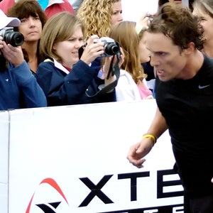 Matthew McConaughey at the Nautica Triathlon Malibu in 2008. He finished fourth with a time of 1:41:32.6.