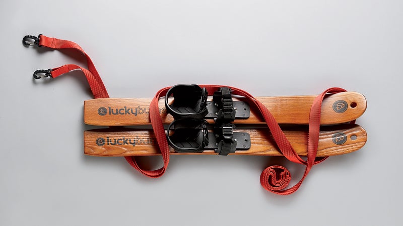 Lucky Bums' Heirloom Collection Youth Wooden Skis.