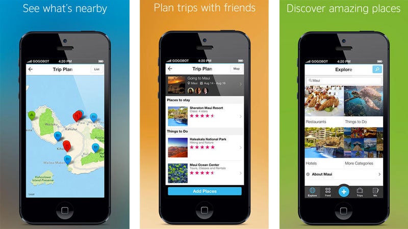 Gogobot travel app for iOS