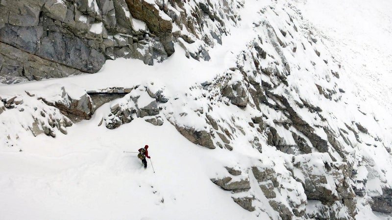 Lichter tries to ski down Forrester Pass.