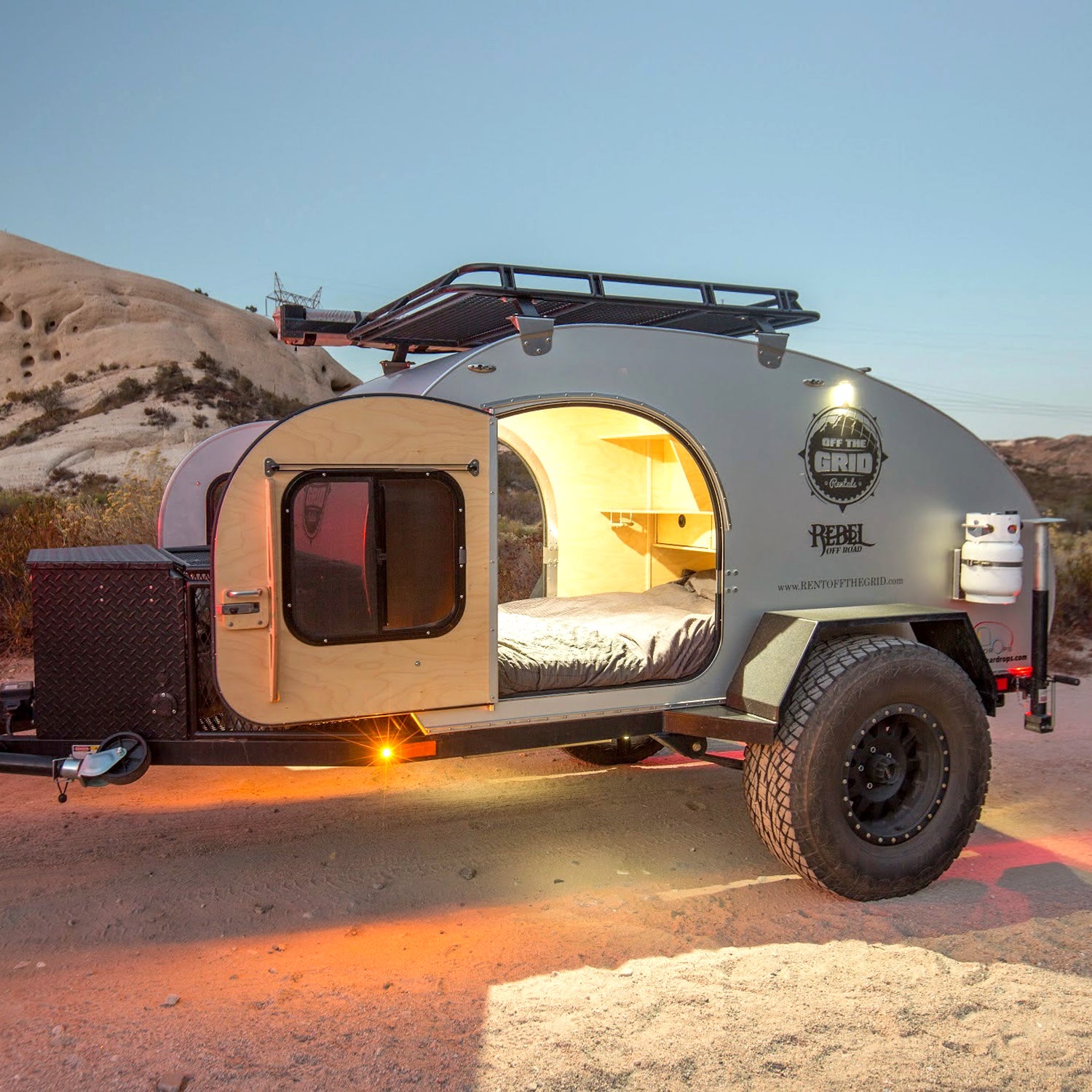 Save 20K! Rent a Rugged Teardrop Trailer.