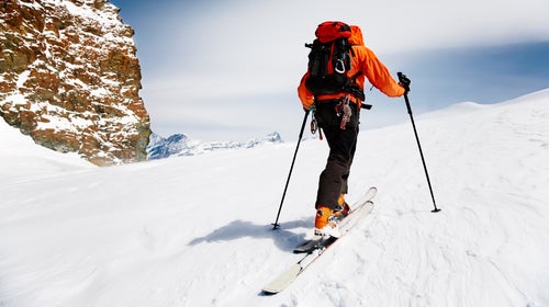 adventure alps back backcountry cold country daily day europe extreme hiking holiday ice italy landscape man mountain mountaineering resort scenic ski skier skiing sky snow snowy sport sunny swiss touring trail vacation winter glacier monterosa orange jacket boy young red blue frozen guide zermatt alpine-touring backpack