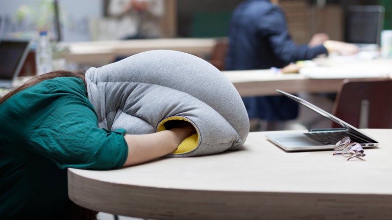 Ostrich pillow allows workers to sleep on the job