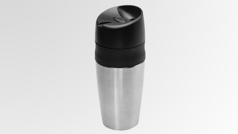 OXO 16 oz. Black Stainless Steel Thermal Travel Mug with Simply